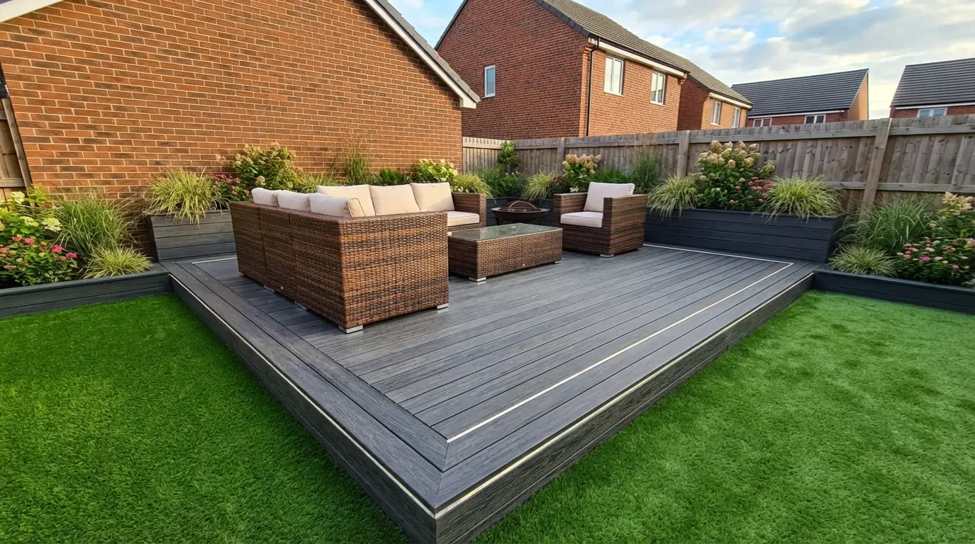Composite Decking with Rattan Furniture Zone