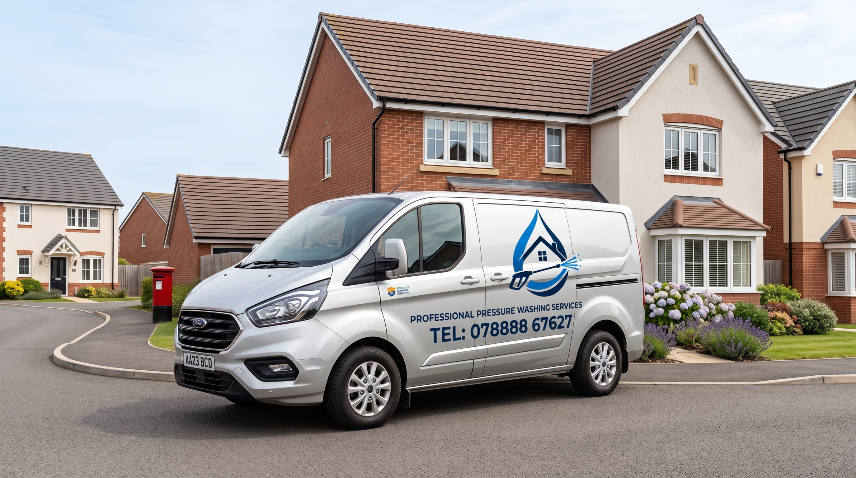 Pressure Washing Birmingham team standing beside their van in Birmingham