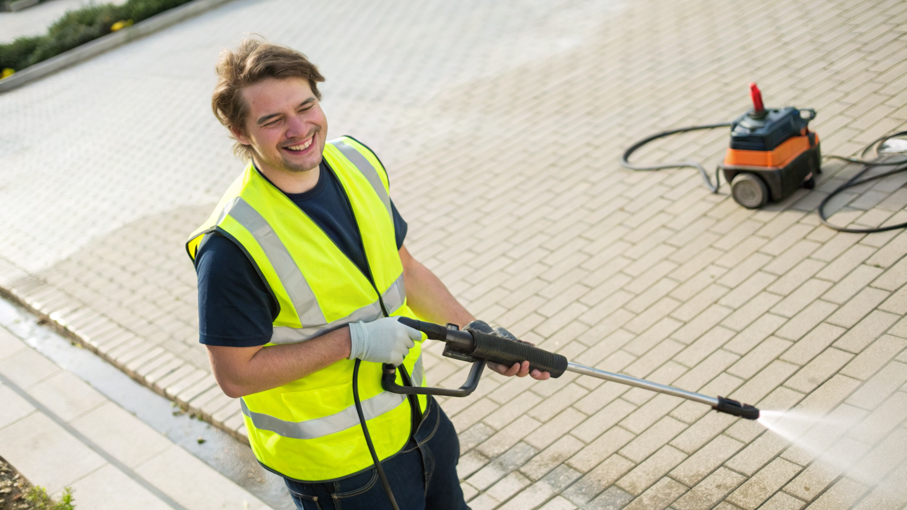 Friendly Birmingham pressure washing team member ready to take your enquiry