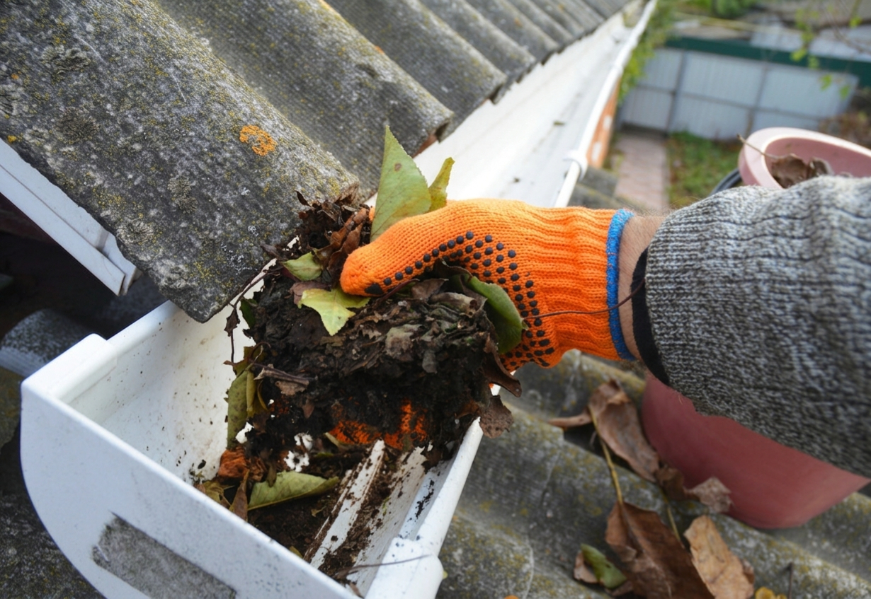 Clean, clear gutters on a Birmingham home after professional gutter cleaning