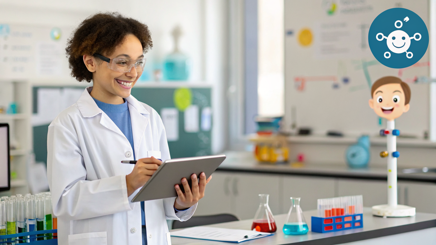 Friendly Science Clinic tutor ready to discuss your child's science tuition needs online