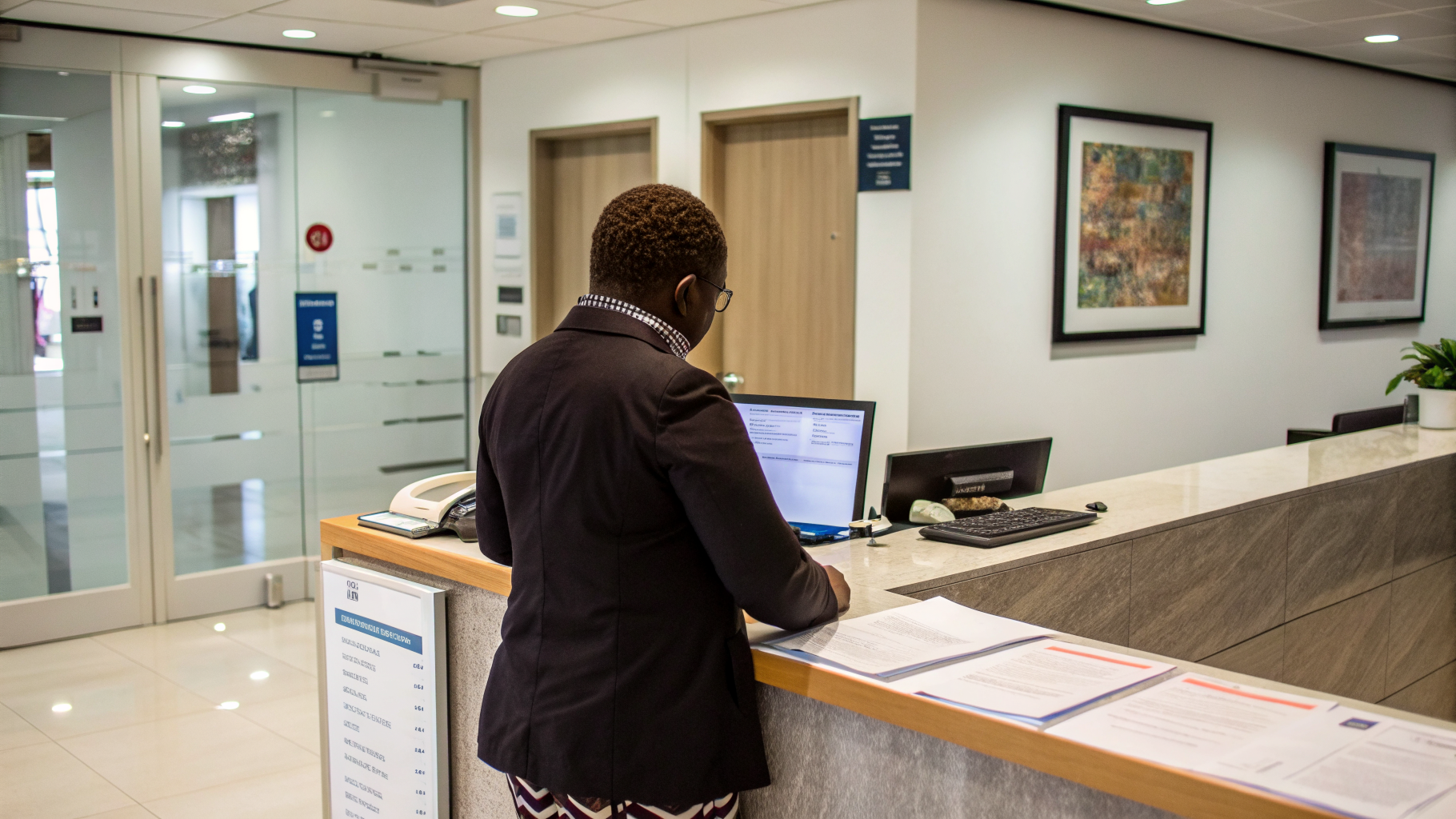 Team member at reception ready to discuss a metal plating quote